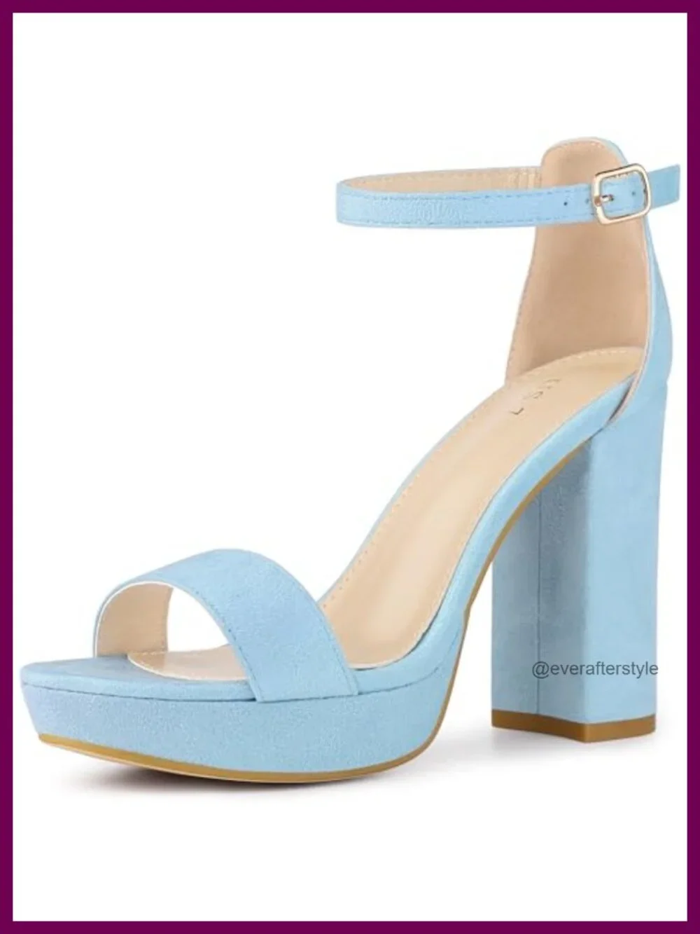 Faux Suede Chunky Heel Platform Sandals Open Toe Ankle Strap